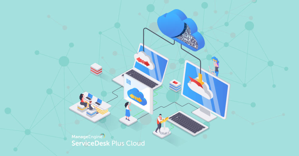 Grafika tytułowa artykułu "5 zalet usług w „chmurze” na przykładzie ServiceDesk Plus"