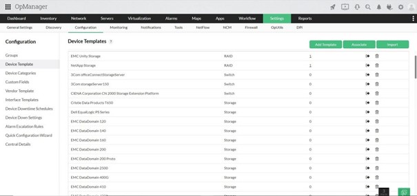 Szablony pomocne w monitorowaniu pamięci w OpManager