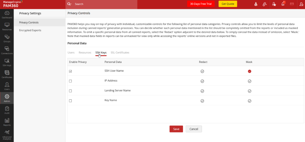 Szczegółowe ustawienia certyfikatów w PAM360