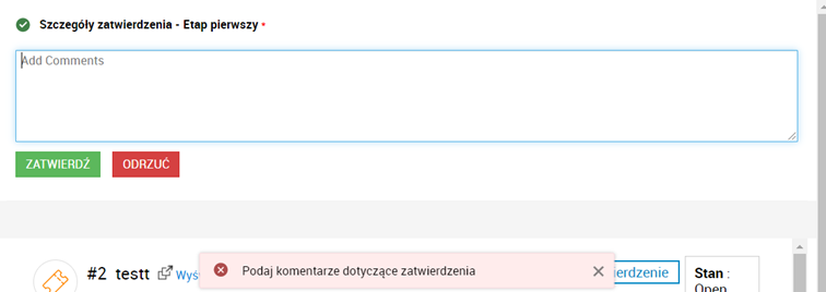 Akceptacja zgłoszeń w ServiceDesk Plus