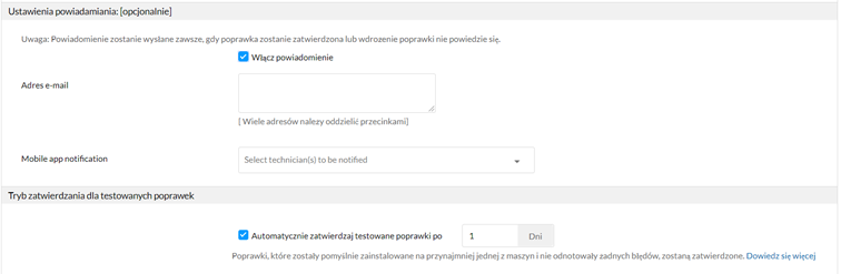 Automatyczne zatwierdzanie testowanych poprawek