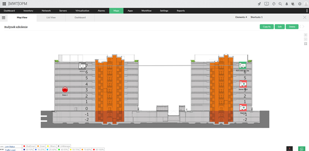 lokalizowanie problematycznych urządzeń w OpManager