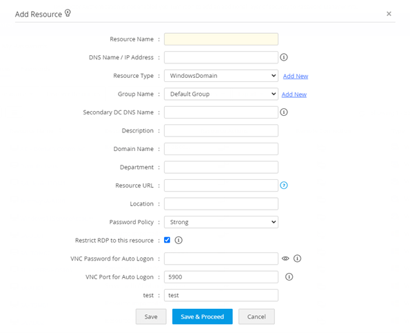 Tworzenie zasobów w system PAM