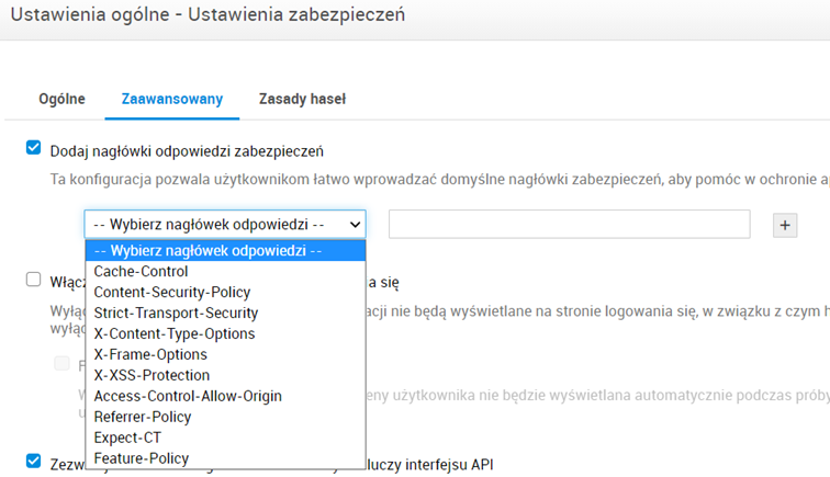 Ustawienia zabezpieczeń w ServiceDesk Plus